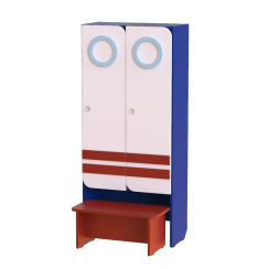 "Sailor" Children's Sectional Cabinet for the Dressing Room with a Bench "Sailor" Children's Sectional Cabinet for the Dressing Room with a Bench