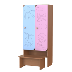 "Travel" Sectional Cabinet for the Dressing Room with a Bench "Travel" Sectional Cabinet for the Dressing Room with a Bench