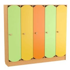 Шкаф детский секционный для раздевалки Лайм / Оранжевый / Жёлтый Шкаф детский секционный для раздевалки Лайм / Оранжевый / Жёлтый