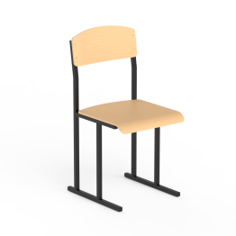 Стілець шкільний на лижах для 6 ростової групи на квадратній трубі МДФ+HPL