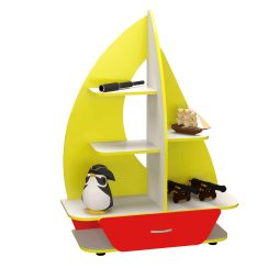 Стенка для игрушек "Парусник" Красный / Желтый 