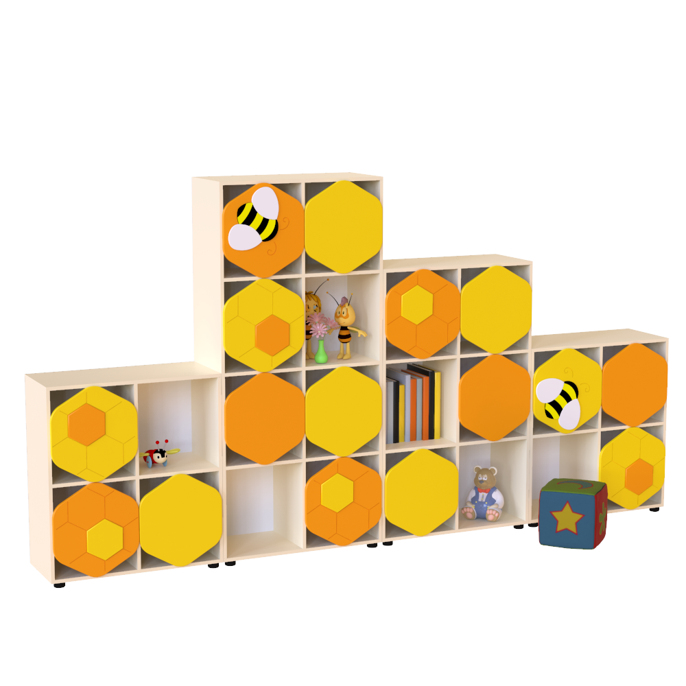 Стінка для іграшок і посібників "Будиночок бджіл" 