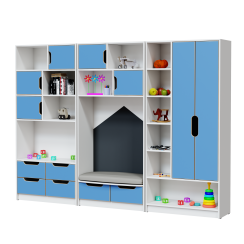 Scandi 1 Toy Cabinet Blue Scandi 1 Toy Cabinet Blue