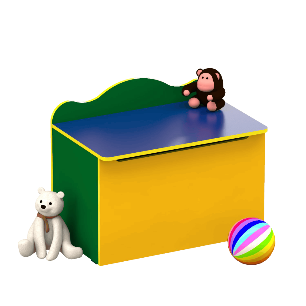 Скриня для іграшок Жовтий / Синій / Зелений