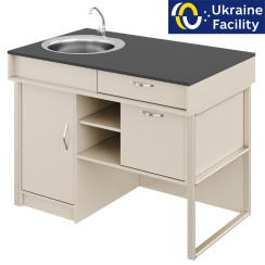 Demonstration table with sink Combi MDF+HPL
