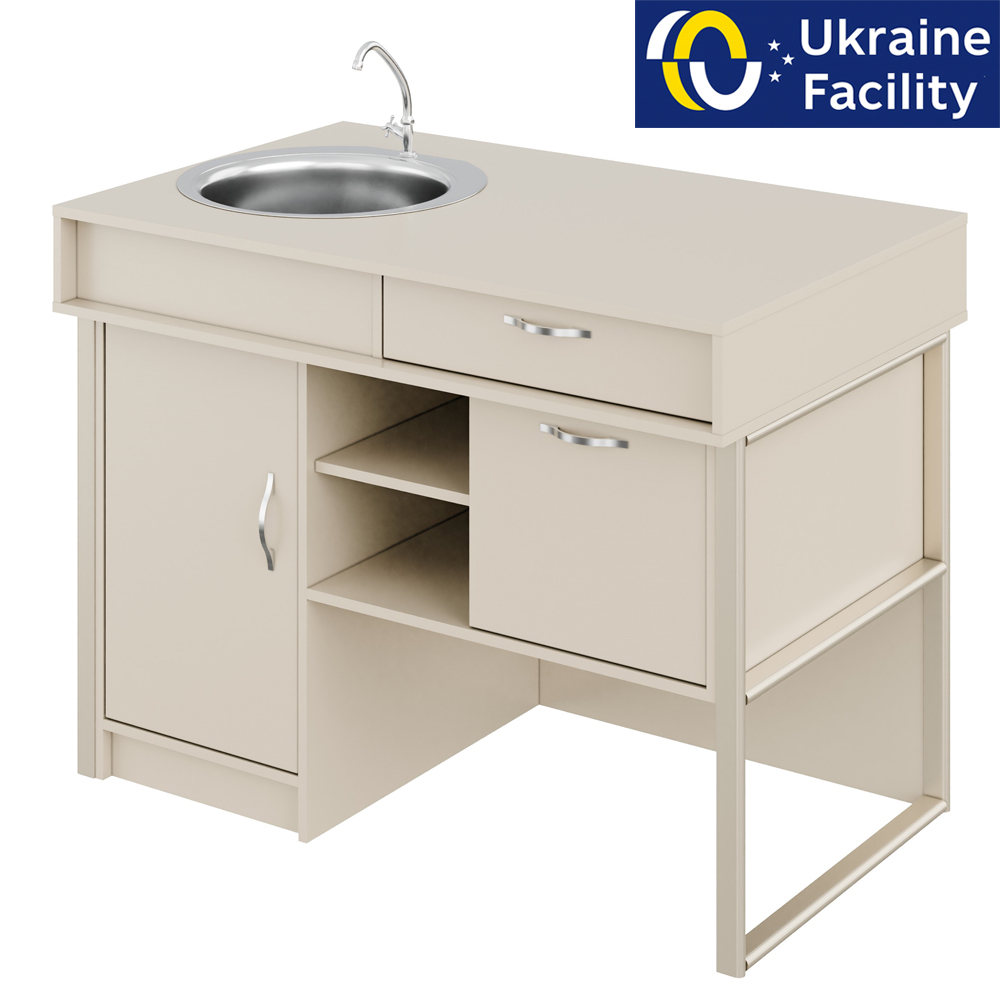 Стіл демонстраційний з мийкою Combi МДФ+HPL