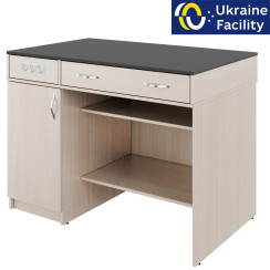 Стіл демонстраційний з розетками і тумбою Classic 1 МДФ+ HPL Стіл демонстраційний з розетками і тумбою Classic 1 МДФ+ HPL