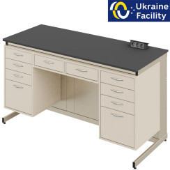 Demonstration table with sockets and drawers Pro 1 MDF+HPL