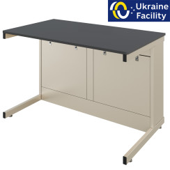 Double-seat laboratory table made of chipboard without sockets Pro