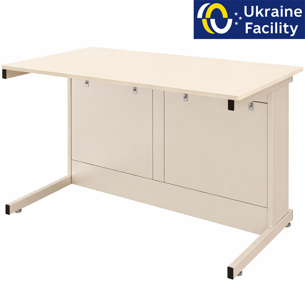 Double-seat laboratory table made of chipboard without sockets Pro