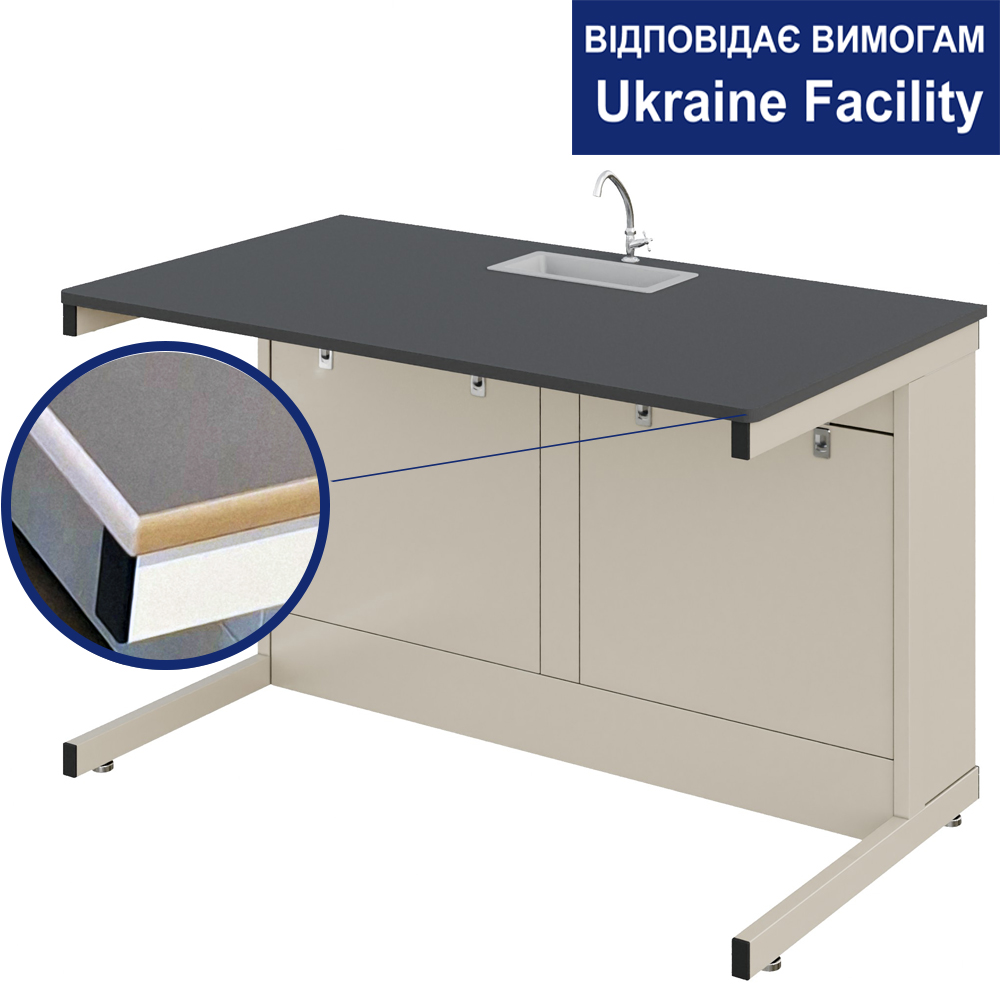 Double Laboratory Table Pro with SINK MDF+HPL Double Laboratory Table Pro with SINK MDF+HPL