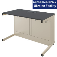Double Pro laboratory table with SOCKETS chipboard