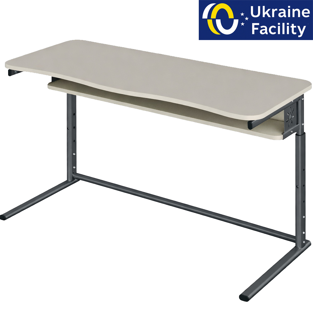 Стіл учнівський двомісний на плоскоовальній трубі 3-6, 4-6, 4-7