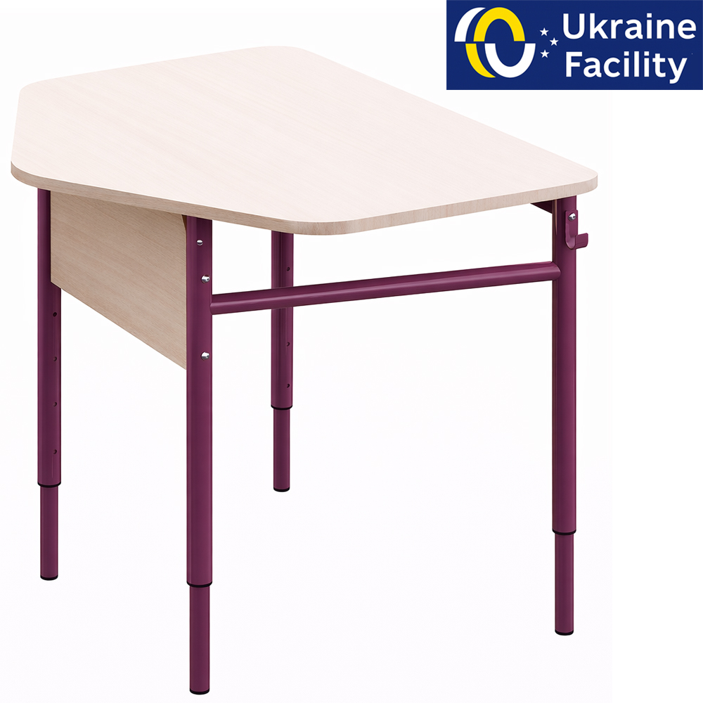 Single pentagonal student table 3-6, 4-6, 4-7 MDF+HPL