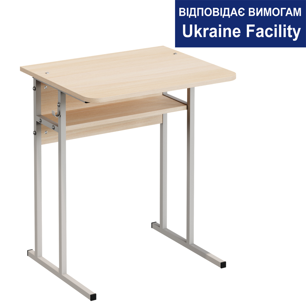 Single student desk with shelf US 11 No. 6 on square chipboard tube Single student desk with shelf US 11 No. 6 on square chipboard tube