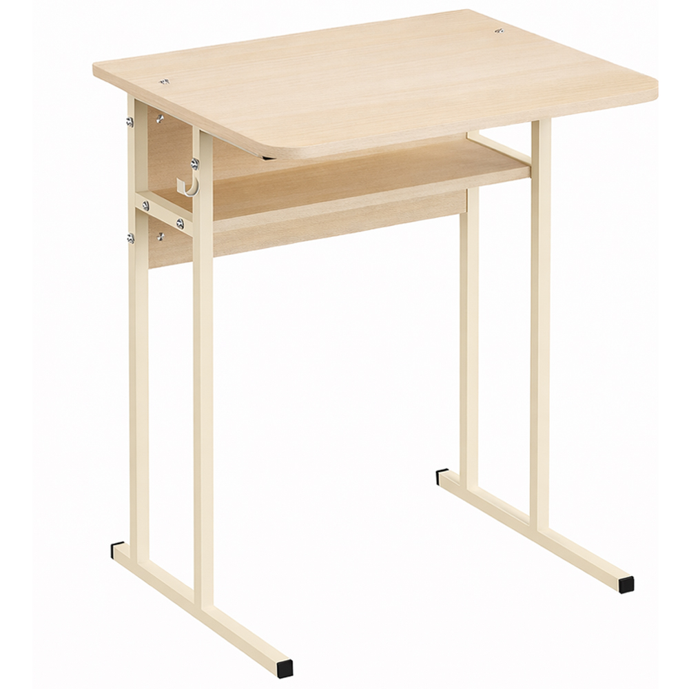 Single student desk with shelf US 11 No. 6 on square chipboard tube Single student desk with shelf US 11 No. 6 on square chipboard tube