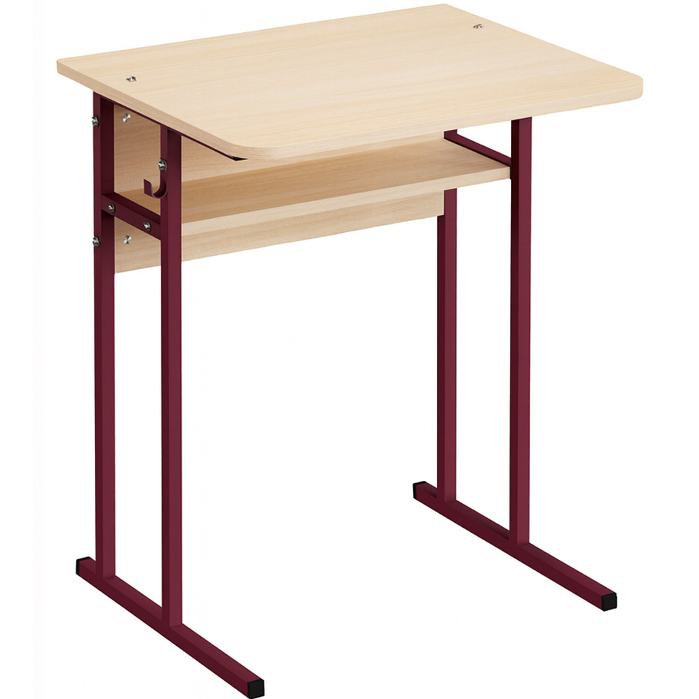 Single student desk with shelf US 11 No. 6 on square chipboard tube Single student desk with shelf US 11 No. 6 on square chipboard tube