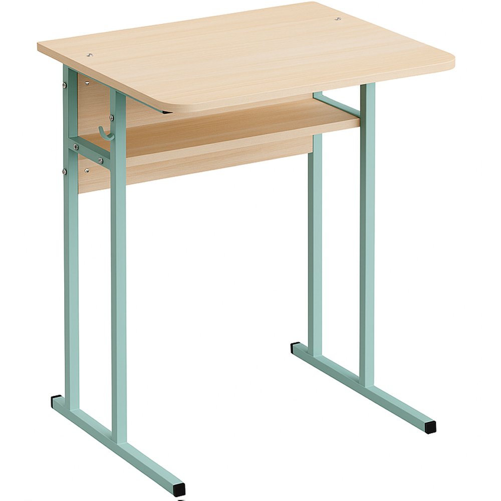 Single student desk with shelf US 11 No. 6 on square chipboard tube Single student desk with shelf US 11 No. 6 on square chipboard tube