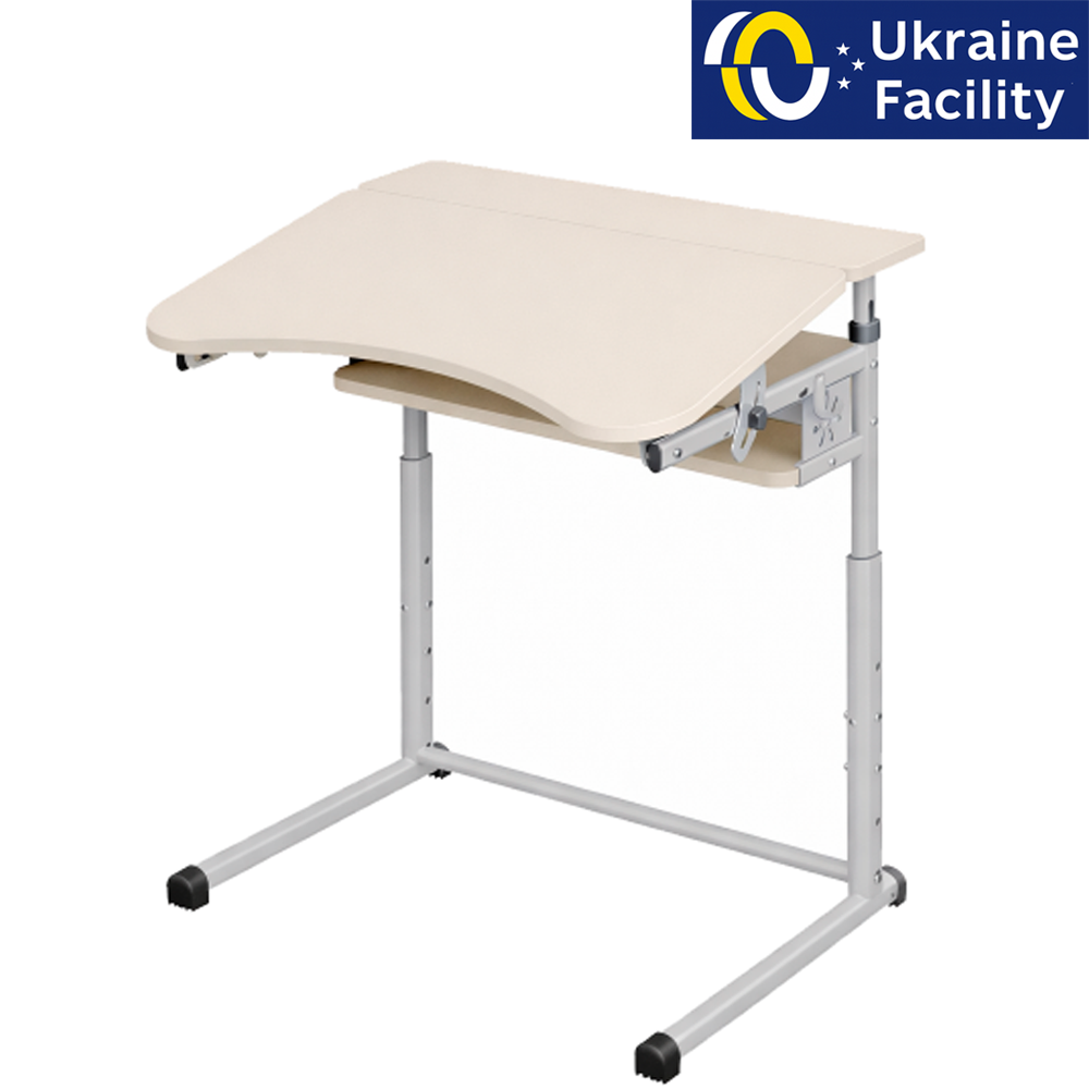 Single student desk on a flat oval with adjustable tabletop angle 3-6, 4-6, 4-7 chipboard Single student desk on a flat oval with adjustable tabletop angle 3-6, 4-6, 4-7 chipboard