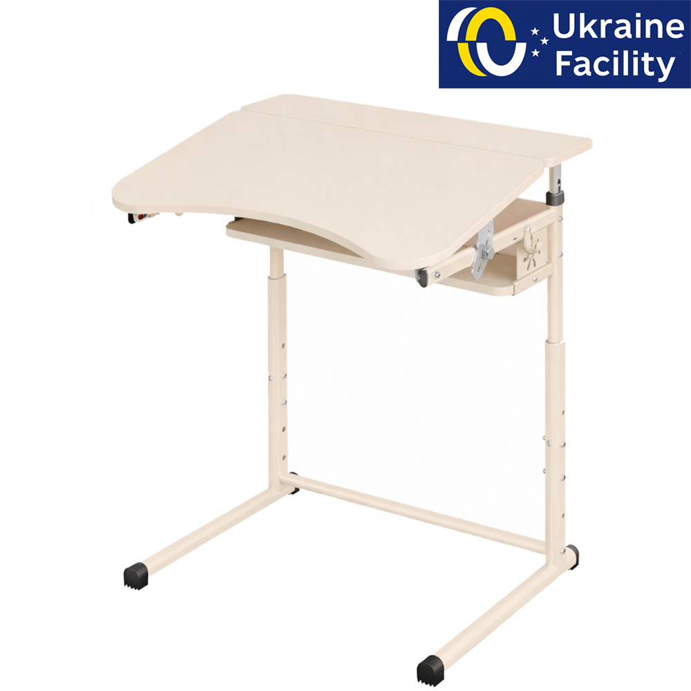 Single student desk on a flat oval with adjustable tabletop angle 3-6, 4-6, 4-7 chipboard Single student desk on a flat oval with adjustable tabletop angle 3-6, 4-6, 4-7 chipboard
