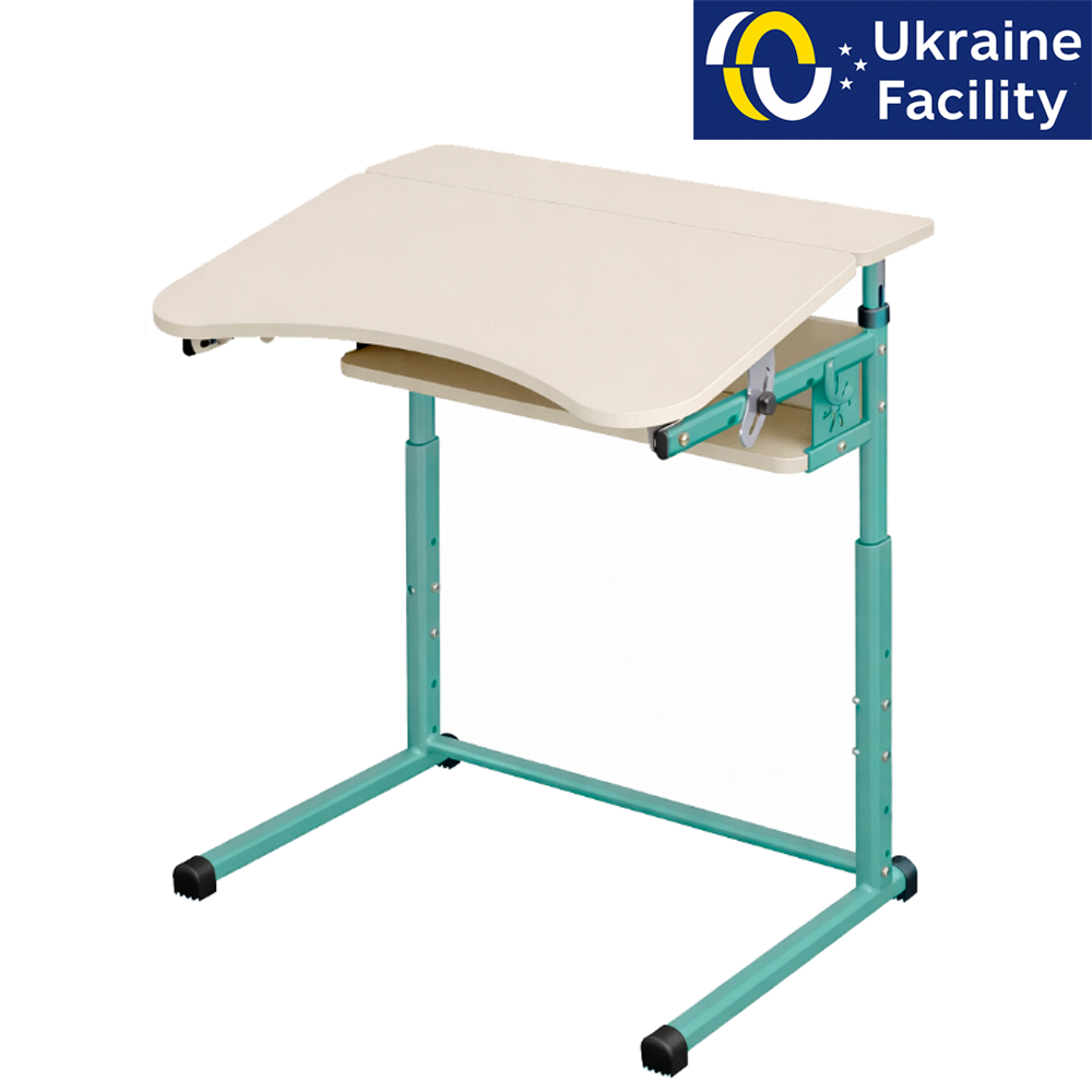 Single student desk on a flat oval with adjustable tabletop angle 3-6, 4-6, 4-7 chipboard Single student desk on a flat oval with adjustable tabletop angle 3-6, 4-6, 4-7 chipboard