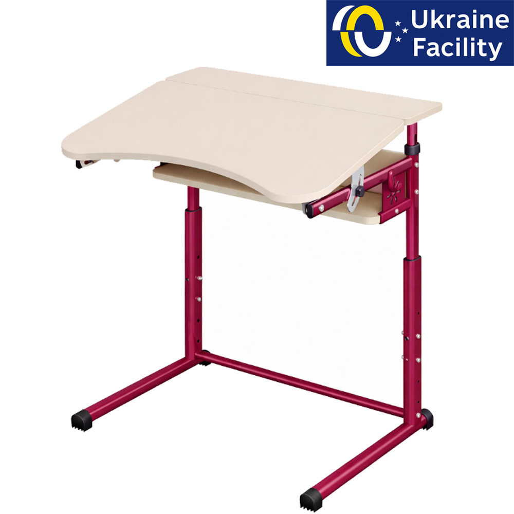 Single student desk on a flat oval with adjustable tabletop angle 3-6, 4-6, 4-7 chipboard Single student desk on a flat oval with adjustable tabletop angle 3-6, 4-6, 4-7 chipboard