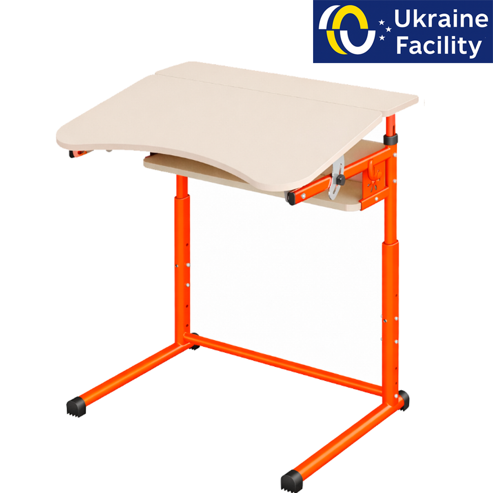 Single student desk on a flat oval with adjustable tabletop angle 3-6, 4-6, 4-7 chipboard Single student desk on a flat oval with adjustable tabletop angle 3-6, 4-6, 4-7 chipboard