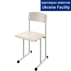 Стілець шкільний на лижах для 6 ростової групи на круглій трубі HPL