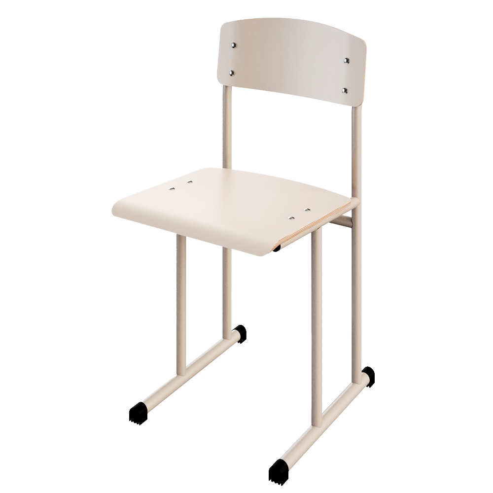 Стілець шкільний на лижах для 6 ростової групи на круглій трубі HPL