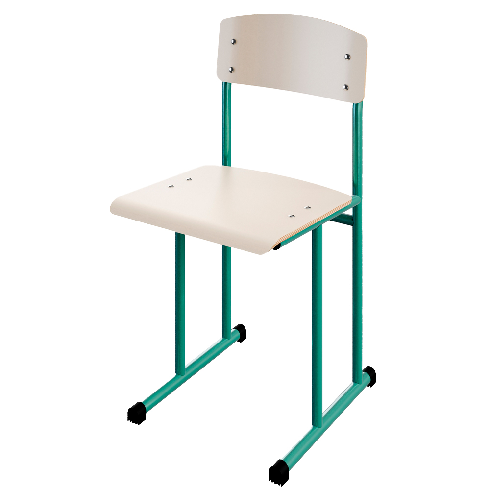 Стілець шкільний на лижах для 6 ростової групи на круглій трубі HPL