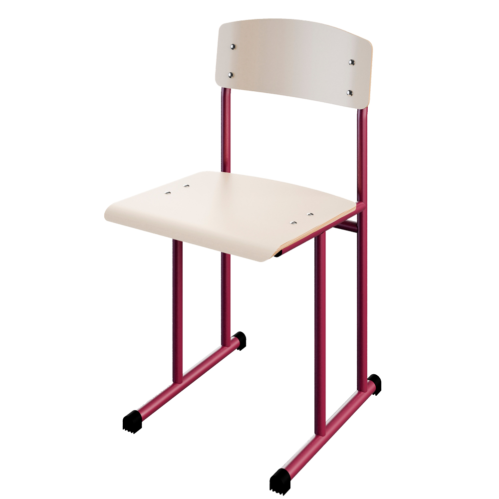 Стілець шкільний на лижах для 6 ростової групи на круглій трубі HPL