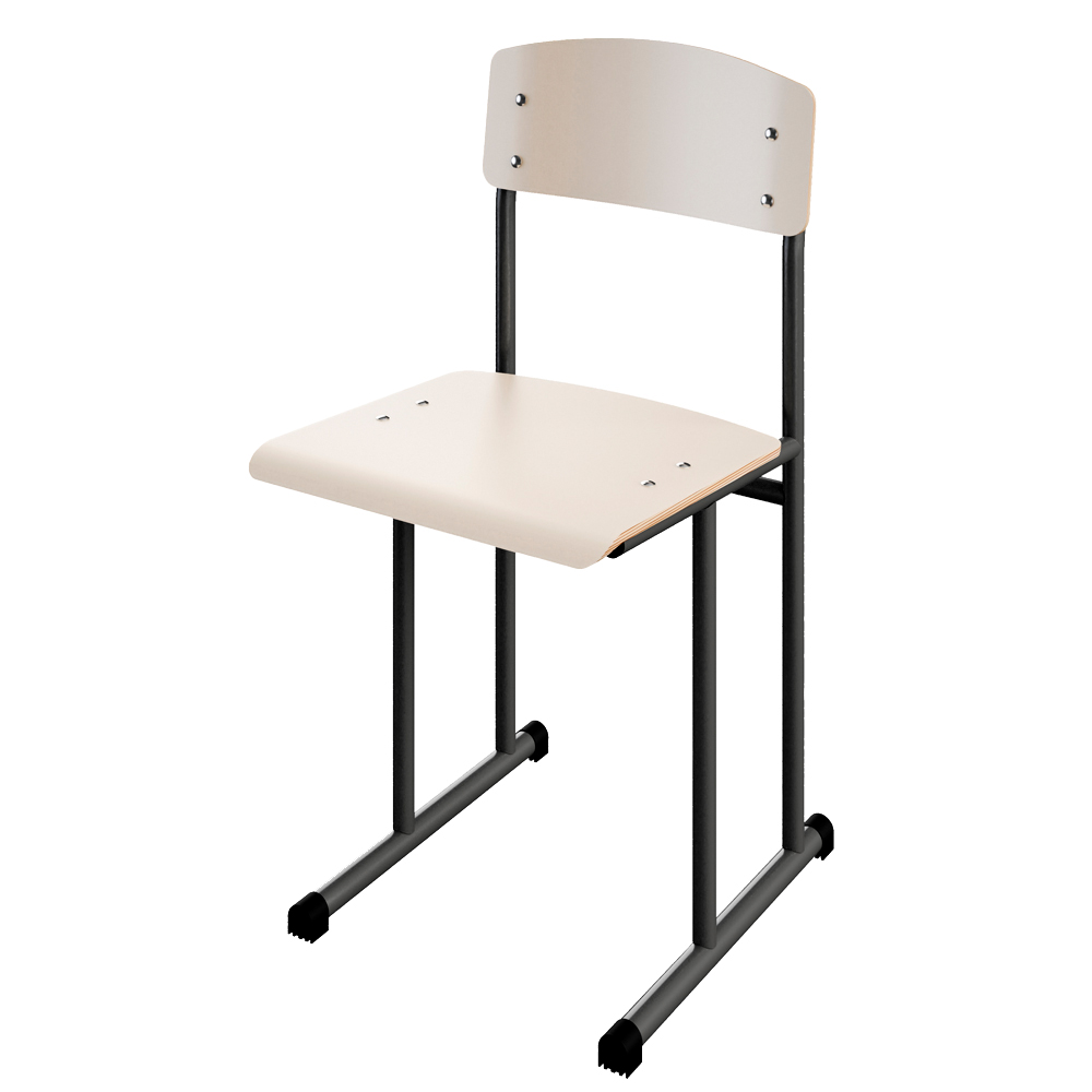 Стілець шкільний на лижах для 6 ростової групи на круглій трубі HPL