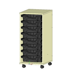 Wall with trays Wall with trays