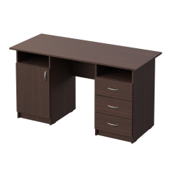 Working Desk with a Cupboard and 3 Drawers P 464 Wenge Magic Right