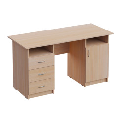Working Desk with a Cupboard and 3 Drawers P 464 Milk Oak Left