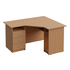 Стіл кутовий з 3-ма шухлядами П 624 Бук Лівий