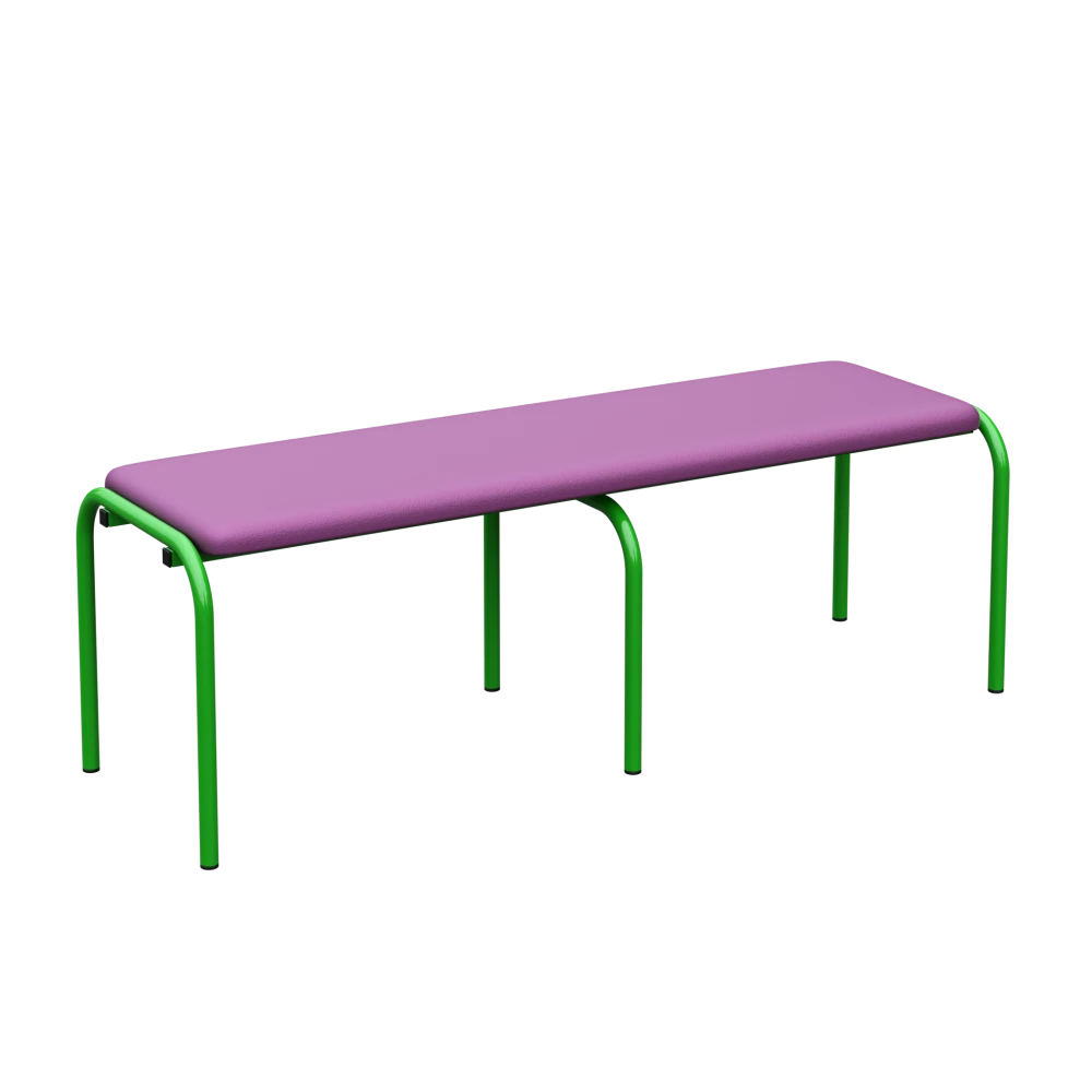 Children's Dressing Room Bench on a Metal Frame; Lavender, Lime, 220 mm