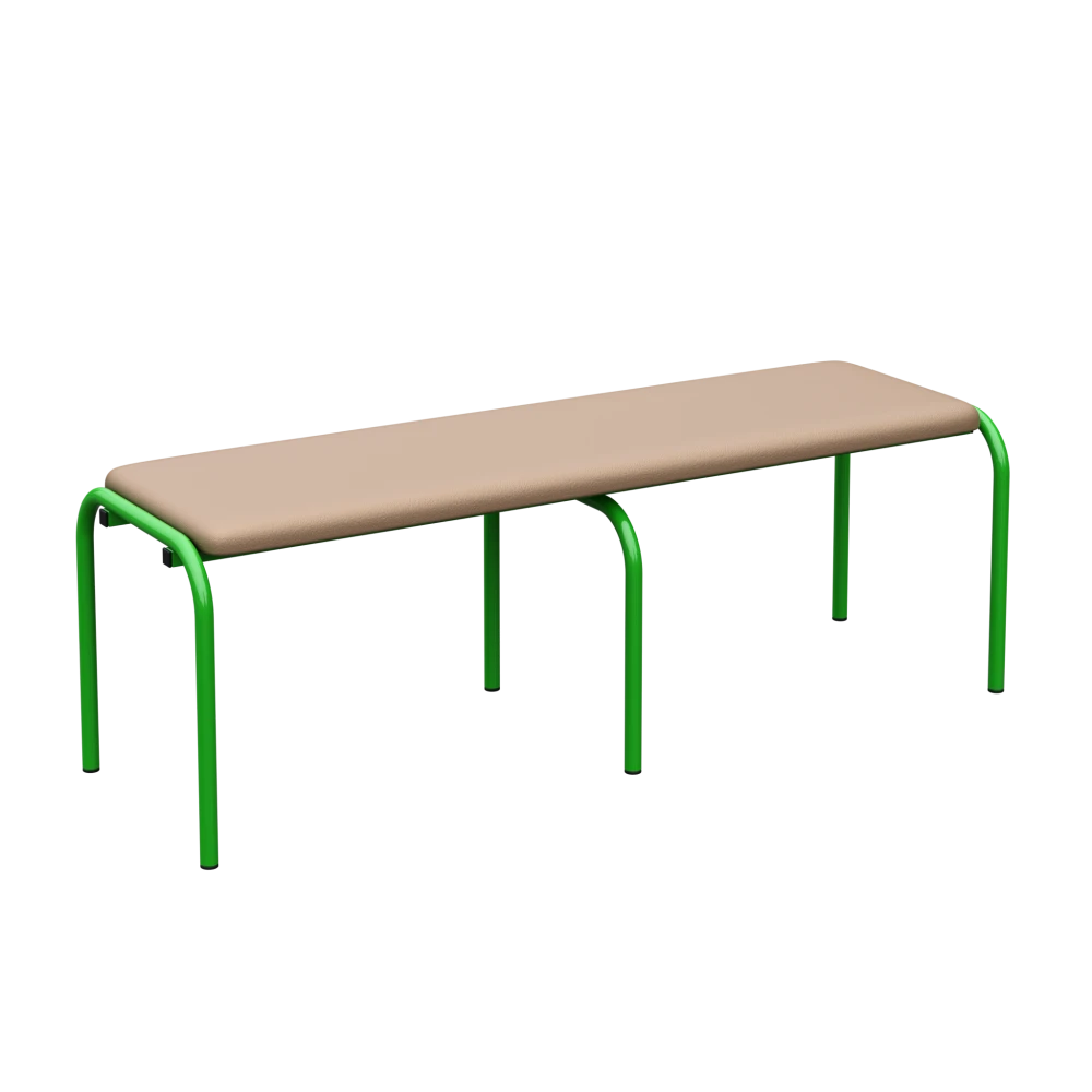 Children's Dressing Room Bench on a Metal Frame; Beige, Lime, 300 mm