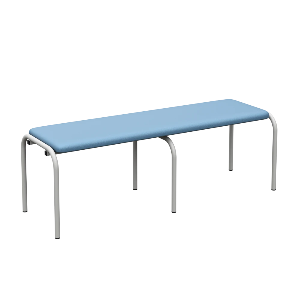 Children's Dressing Room Bench on a Metal Frame; Blue, Gray, 260 mm