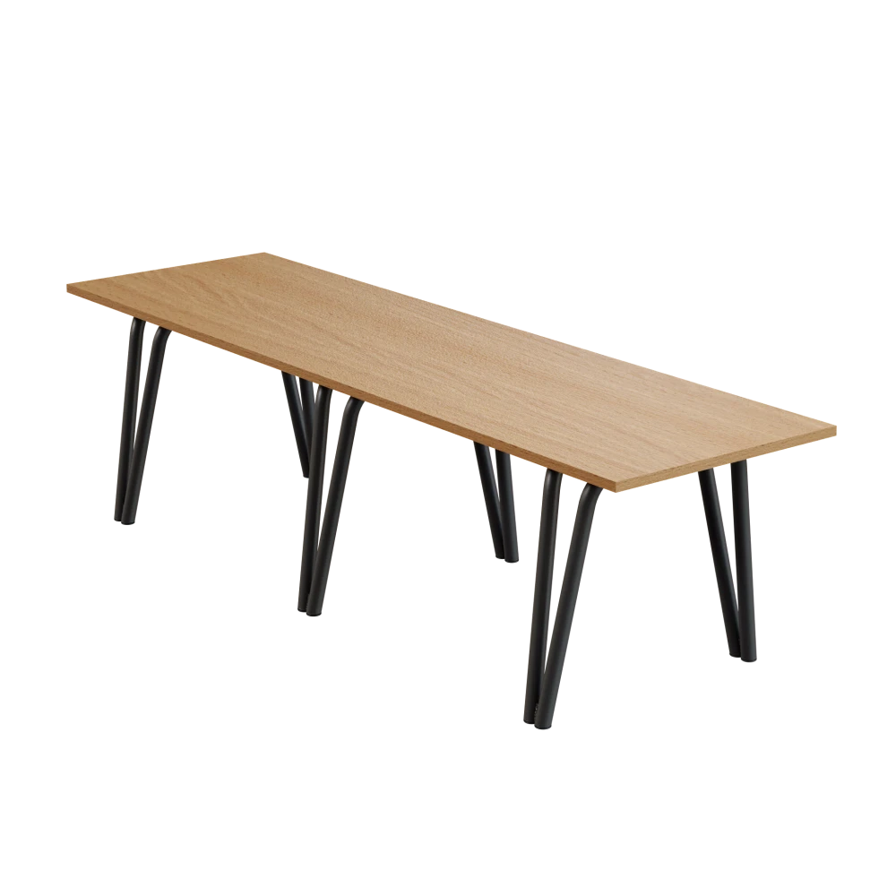 Лавка на металлическом каркасе обеденная; Бук, Чёрный