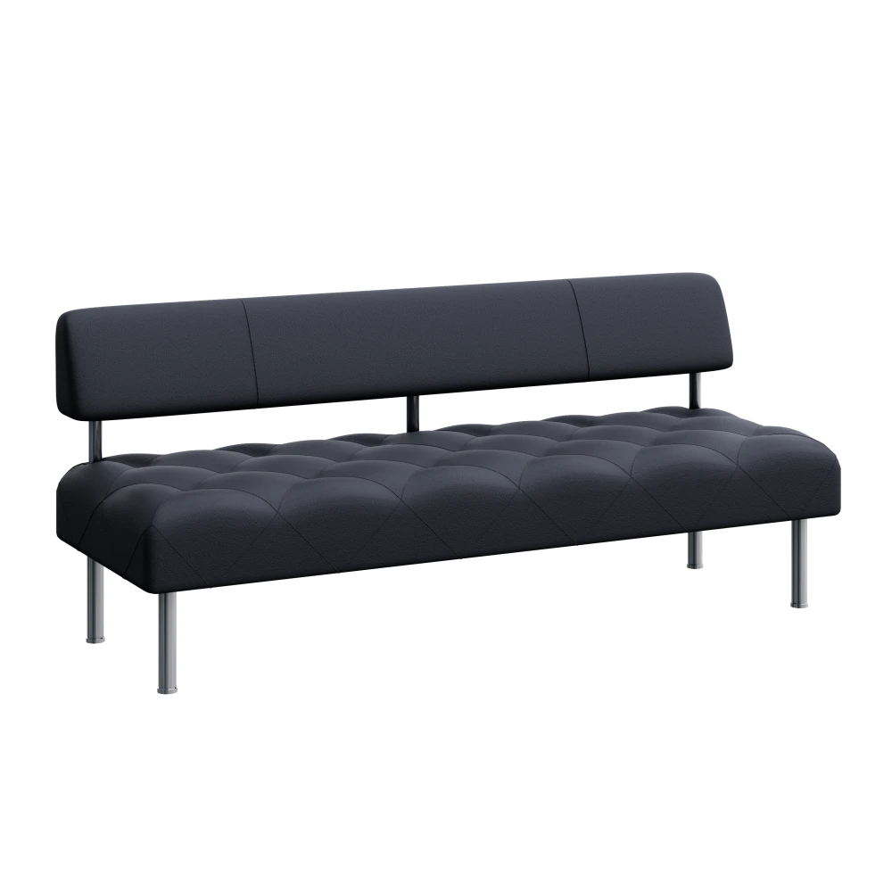 "Rhombus" Sofa without Armrests BP 3 Black - Zeus Deluxe