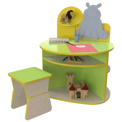 Столик для малювання "Бегемотик" Жовтий / Зелена вода Столик для малювання "Бегемотик" Жовтий / Зелена вода