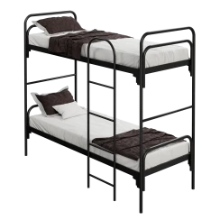 Metal Bunk Bed with Stairs KRL-27 Black