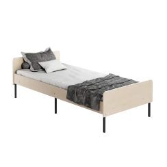 Ліжко одномісне КР-17 Дуб молочний, Чорний Ліжко одномісне КР-17 Дуб молочний, Чорний