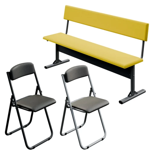 Benches, chairs, poufs