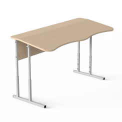 Стіл антисколіозний двомісний з регулюванням висоти Дуб молочний, Сірий