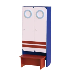 "Sailor" Children's Sectional Cabinet for the Dressing Room with a Bench