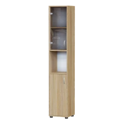 Шкаф со стеклом для бумаг Б 134 Дуб сонома Левый