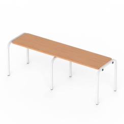 Chipboard Bench on a Metal Frame; Beech, Gray, 380 mm