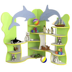 Dolphin Toy Corner Cabinet Green water